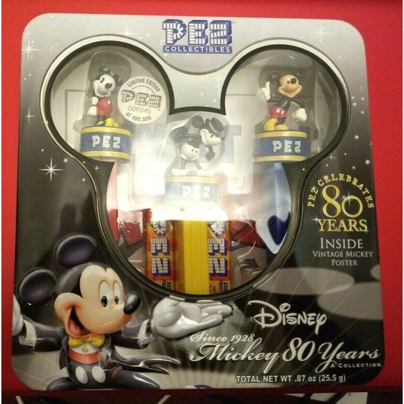 Disney Mickey Mouse 80 Years Limited Edition Pez Set-2007-#006945 Of 400,000 - Picture 1 of 8